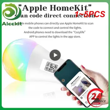 1 ~ 5 шт. Оригинальная умная светодиодная лампа Homekit WiFi GU10 E14 E27 RGB лампочка Siri Voice APP Control Work For Home Kit Alexa