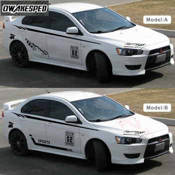 1 комплект гоночных полос Авто Наклейка на все тело для-Mitsubishi Lancer GT Авто Дверной боковой декор Виниловые наклейки Аксессуары для спортивного стиля