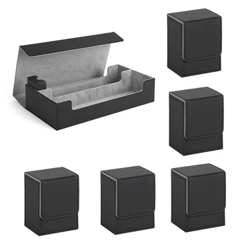 1 комплект Коробка для хранения магнитных карт Верхняя боковая загрузка Чехол для колоды Коробка для игровых карт Черный Черный