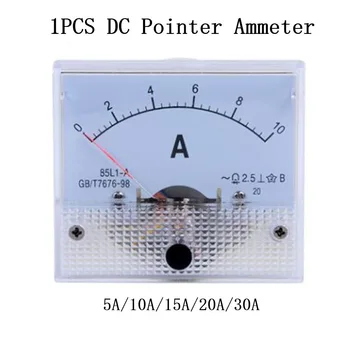 1 шт. Амперметр постоянного тока Аналоговый 5A-50A Панель Механический указочный амперметр 4,5 см (1,77 дюйма) x 4,5 см Уровень 2.5 Электрический измерительный инструмент