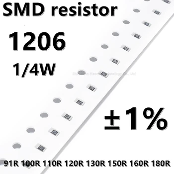 (100 шт.) 1206 SMD резистор 1% 91R 100R 110R 120R 130R 150R 160R 180R 1/4W Более высокое качество