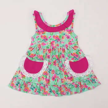 2023 Повседневная одежда для малышей Детская цветочная юбка Одежда для девочек Цветочное платье 1-8T Рукав Наряд Боди Принцесса Бант Юбка