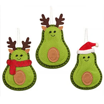 3 упаковки тканевые украшения для рождественской елки нетканые персонализированные зеленые наборы авокадо висячий подарок рождественский декор