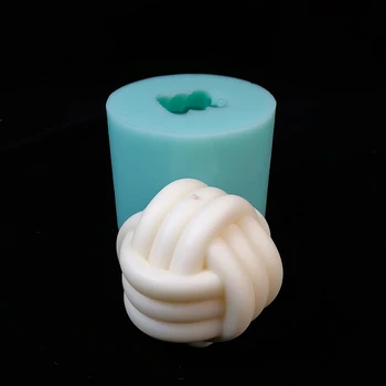 3D силиконовая сфера Форма для свечей, формы из глиняной смолы, неправильный мыльный шарик из пряжи, PRZY, LZ012