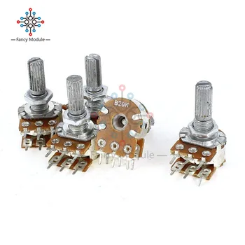 5 шт./лот WH148 6-контактный потенциометр резистор 1K 2K 5K 20K 50K 100K 500K 6-контактный поворотный потенциометр с линейным конусом для Arduino