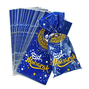 50 шт. EID Mubarak Конфеты Шоколадный пакет Рамадан Карим Пластиковая подарочная упаковка Сумки Мусульманский исламский фестиваль Вечеринка Благосклонность Украшение