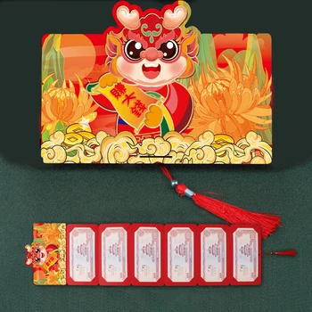6 слотов Красный конверт Китайские новогодние украшения 2024 года дракона Конверт Хунбао Новый год весны Красный пакет