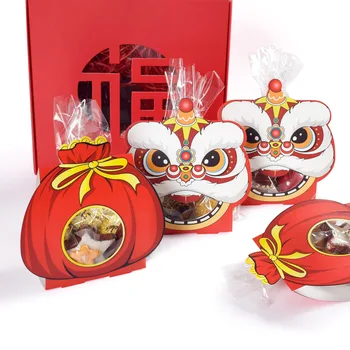 8 шт. Красные китайские коробки для конфет года дракона на 2024 год Китайский Новый год Весенний фестиваль Подарочная коробка Свадебная вечеринка Подарок Коробка Декор