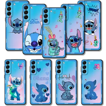 Disney Stitch Kiss Love Синий Розовый Градиентный Чехол Для Samsung Galaxy S23 S22 S21 S20 FE Ultra S10 S9 S8 Plus Note 20Ultra 10Plus