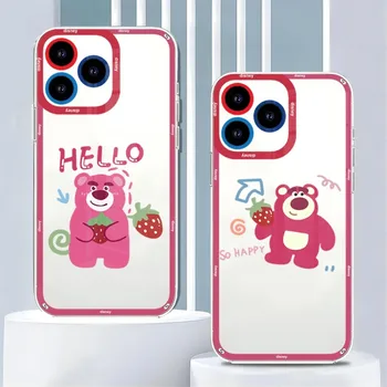 Disney Strawberry Bear Чехол для телефона Чехол для телефона для IPhone 14 Plus 13 12 11 Pro Max Mini Soft Angel Eyes Прозрачная крышка
