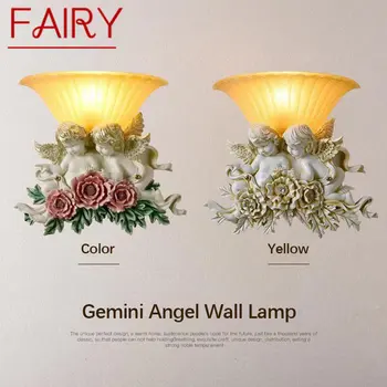  FAIRY Современные настенные светильники с ангелом Винтажный светодиодный креативный светильник из смолы для дома гостиная спальня коридор декор