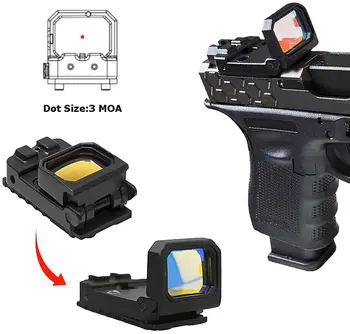 Flip Dot Reflex Прицел Тактический прицел для пистолета Glock MOS AR15 M4 Винтовка Most RMR Cut Slide Hunting Red Dot Sight