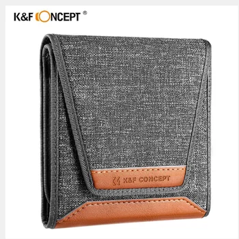 K&F Concept Lens Filter Bag Отдельные отсеки Высокоэластичная ткань Легкий доступ Водонепроницаемый складной дизайн Маленький и портативный