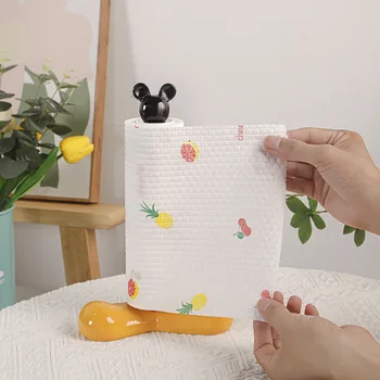 Kawaii Disney Аниме Хобби Микки Маус Кухня Вертикальная вешалка для бумажных полотенец Без удара Ленивый держатель для тряпки