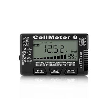 RC Cellmeter 8 Цифровой тестер емкости батареи Тестер контроллера Тестер напряжения для литий-ионных NiMH Никд-элементный измеритель черный