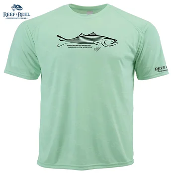 REEF & REEL Мужские рыбацкие рубашки с коротким рукавом UPF 50+ Рыбацкая одежда Влагоотводящая легкая Camisetas De Pesca