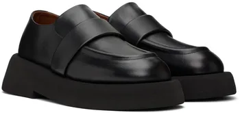SHOOEGLE Мужчины Высококачественная черная кожа Плоская форма Модный повседневный Большой круглый носок Оксфорды Cool Boys Уличная обувь на толстой подошве