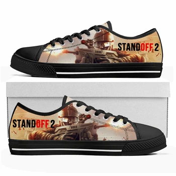 Standoff 2 Пользовательские кроссовки с низким верхом Мультяшная игра Womes Мужчины Подросток Мода Высокое Качество Обувь Повседневная Tailor Made Canvas Sneaker