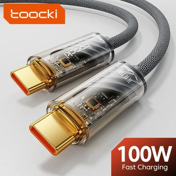 Toocki 100 Вт USB C - Тип C Кабель 60 Вт USBC PD Провод быстрой зарядки для MacBook Pro Xiaomi POCO Huawei USB Type C Зарядное устройство Шнур 3M