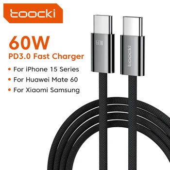 Toocki 60 Вт USB C Кабель PD3.0 Быстрая зарядка Тип C Кабель для Huawei Mate 60 Xiaomi Poco Samsung Redmi для iPhone 15 Pro Max Plus