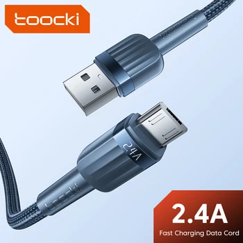 Toocki Micro USB Кабель 2,4 А Быстрая зарядка для Samsung J7 Redmi Note 5 Pro Android Кабель для зарядки мобильного телефона Micro USB Dara Cord