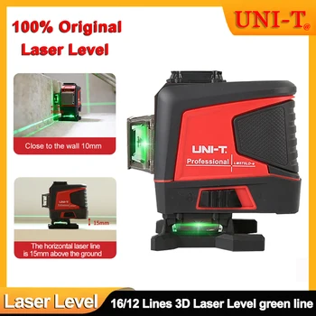 UNI-T 16/12 линий 3D лазерный уровень Зеленая линия SelfLeveling 360 Горизонтальный и вертикальный Сверхмощный лазерный уровень Зеленый луч