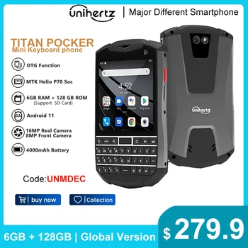 Unihertz Titan Pocket QWERTY Клавиатура Портативный смартфон 4G Android 11 6 ГБ 128 ГБ Восьмиядерный Две SIM-карты Разблокированный NFC Мобильный телефон