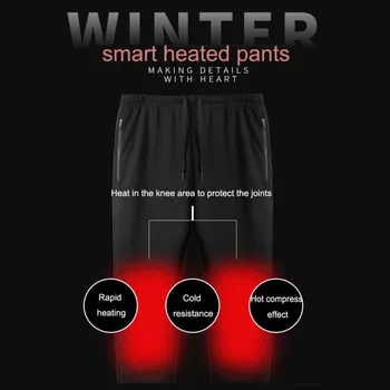 USB Интеллектуальные термобрюки Супер теплые мужские брюки с электрическим подогревом Умные штаны с подогревом Зимние ветрозащитные штаны Зарядка