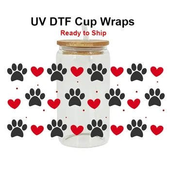  UV DTF Cup Wrap Transfer Наклейка для стеклянных кофейных чашек UV DTF ransfer Наклейка на заказ Этикетка DIY Логотип Самоклеящийся Оптом