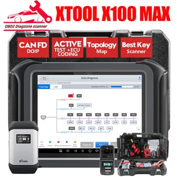 XTOOL X100 MAX Программатор автоматических ключей IMMO Elite Диагностический инструмент с кодированием ЭБУ KC501 Полное двунаправленное обновление контроллера X100 PAD3