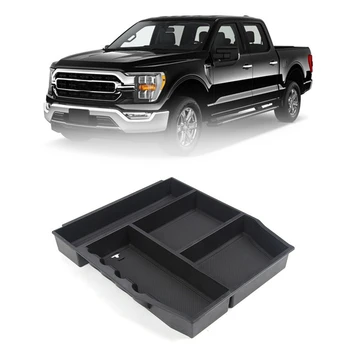  Автомобильный подлокотник Ящик для хранения для Ford F150 F-150 2021 Аксессуары Органайзер Центральная консоль Лоток Коробка Черный