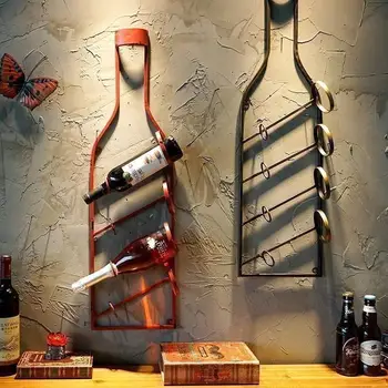 Винтажная винная стойка настенная подвеска домашний ресторан бар подвеска лофт креативное украшение стены бара стена держатель для винных бутылок