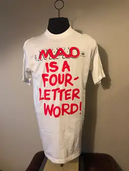 Винтажная рубашка журнала MAD Mad - это слово из четырех букв