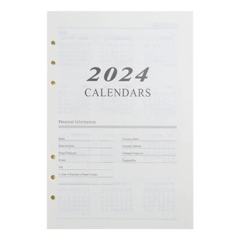  Вкладыш для календаря с перфорацией с 6 отверстиями 2022 Английская многоразовая бумага Двусторонняя