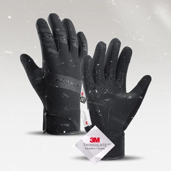 Водонепроницаемые ветрозащитные перчатки с сенсорным экраном, для мужчин и женщин в холодную погоду, велоспорт, пешие прогулки, бег, зимние термоперчатки HUAME