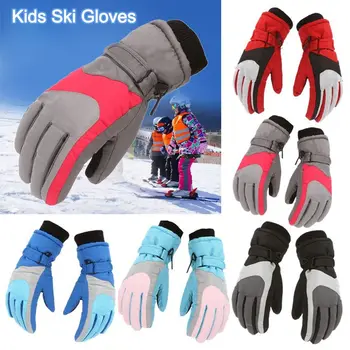 Водонепроницаемый Ветрозащитный Для Катания на Коньках Сноуборд Детские лыжные перчатки Спортивные перчатки для верховой езды Толстые теплые варежки с длинными рукавами