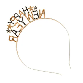 Горный хрусталь Новогодние повязки для волос Блестящие новогодние принадлежности для вечеринки в канун Нового года