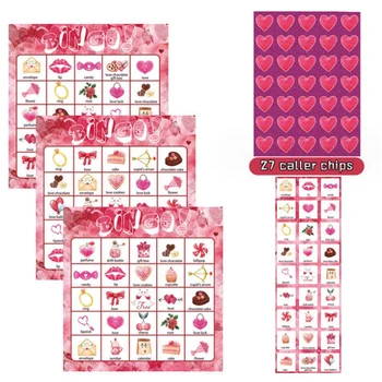  День святого Валентина Бинго Игровые карты 24 игрока Замена для детских карточных игр для вечеринок, школьных классных игр, Принадлежности для любовных вечеринок