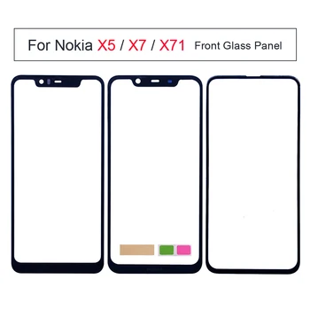 Для Nokia X5 X71 X7 2018 Панель с сенсорным экраном для Nokia TA1109 TA1131 Передняя стеклянная крышка панели Запчасти для ремонта телефона