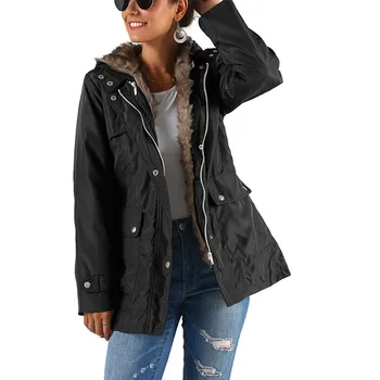 Женская зимняя куртка Пальто с капюшоном со съемным флисом Внутренний и ремень Брызгозащищенная теплая ветровка для рыбалки на открытом воздухе куртка
