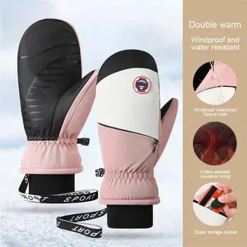 Зимние лыжные перчатки Сенсорный экран Теплый кемпинг На открытом воздухе Спортивные нескользящие перчатки Ветрозащитные велосипедные перчатки Мужчины Женщины Фиксированный размер