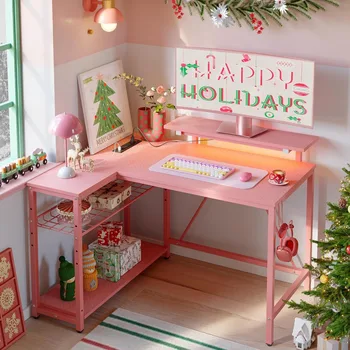 Игровой стол с розетками Розовый стол из углеродного волокна Стол для кабинета Компьютерные столы Мебель Аксессуары для чтения Офисные аксессуары