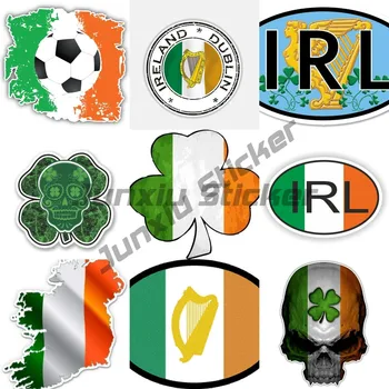 Ирландия Ирландия IRL Флаг Мотив Внешний виниловый автомобильный стикер для бампера Windows