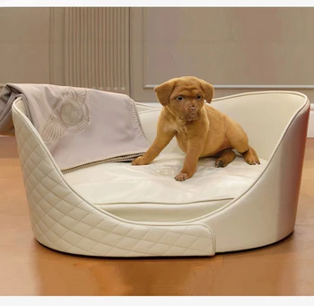 Итальянский легкий роскошный постмодернистский питомник для собак кожаный гнездо для домашних животных высококачественная мебель для спальни