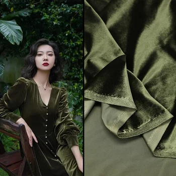 корейский бархат эластичный мягкий для платья Cheongsam Одежда Ткань Оптовая Ткань На Метр Одежда Шитье Материал
