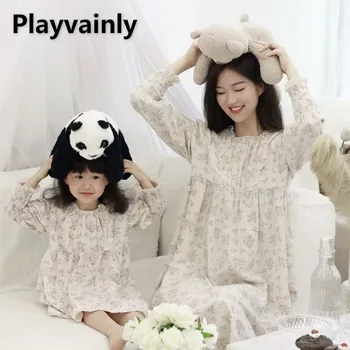корейский стиль весна осень девочка сладкое платье кружево пэчворк пышный рукав цветочный принт принцесса платье для новорожденных E6325