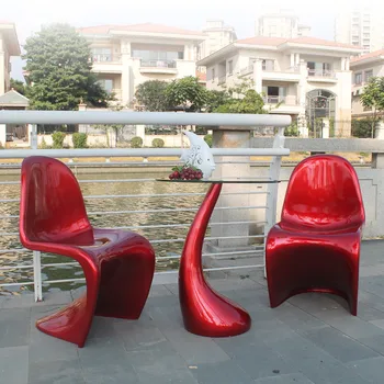 Креативная комбинация обеденного стола и стула, краска, современный, простой круглый стол, стул для отдыха, стол для переговоров, стол и стул