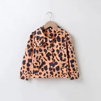 Леопардовая кожаная куртка нового стиля для девочек