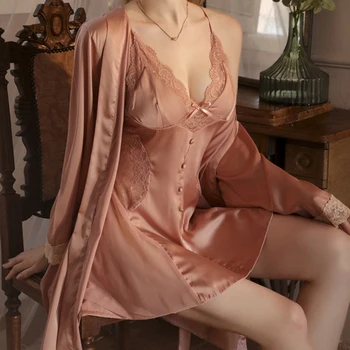 летний женский халат подтяжки ночная рубашка пижама набор сексуальный пэчворк кружевной халат ночная рубашка свободная вискозная домашняя одежда домашняя одежда домашняя одежда