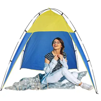 Летняя пляжная палатка Портативная палатка для кемпинга Travel Sun Shelter Canopy 210T Полиэфирное волокно для рыбалки Пешие прогулки Водонепроницаемый Ветрозащитный